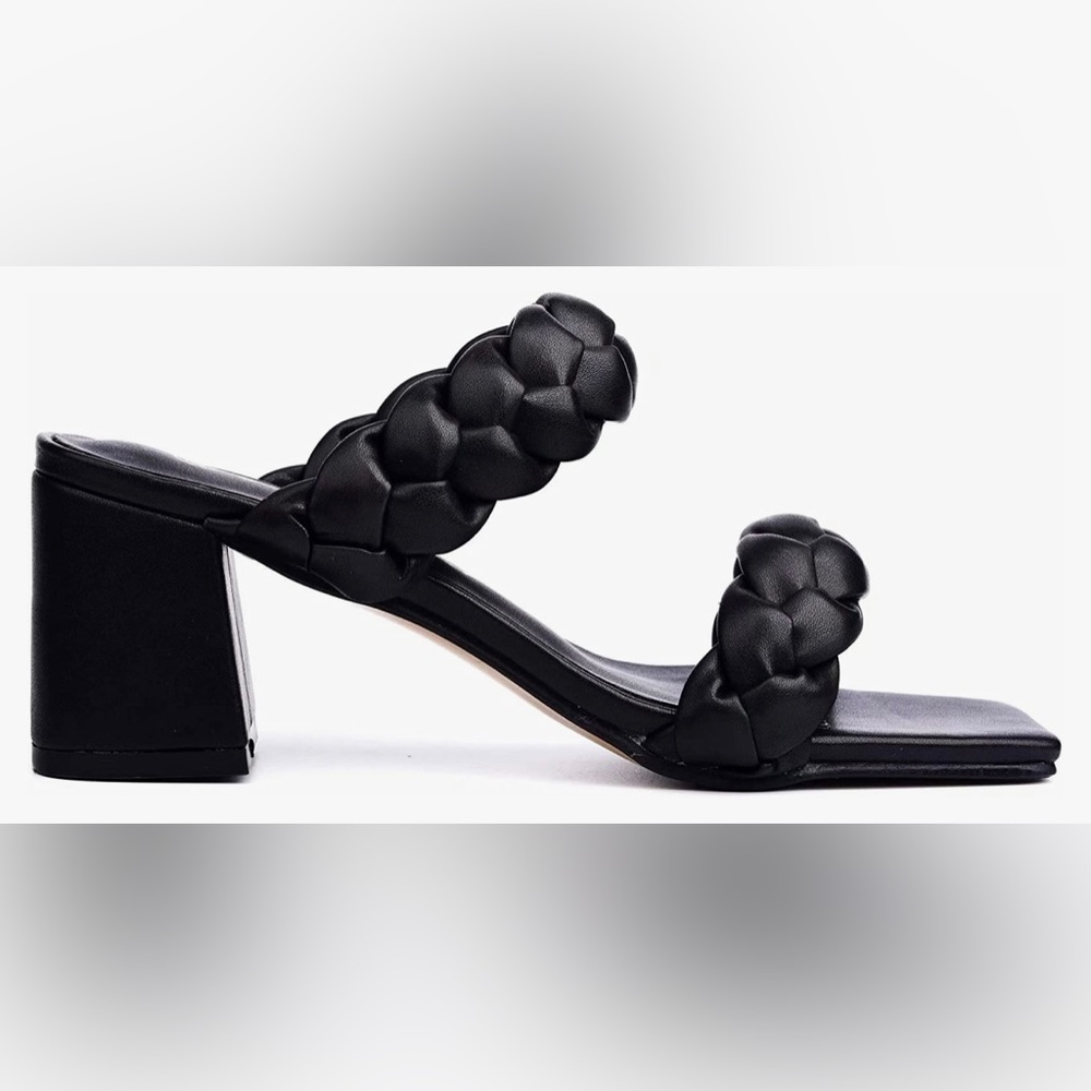 Braided Black Heel Sandals